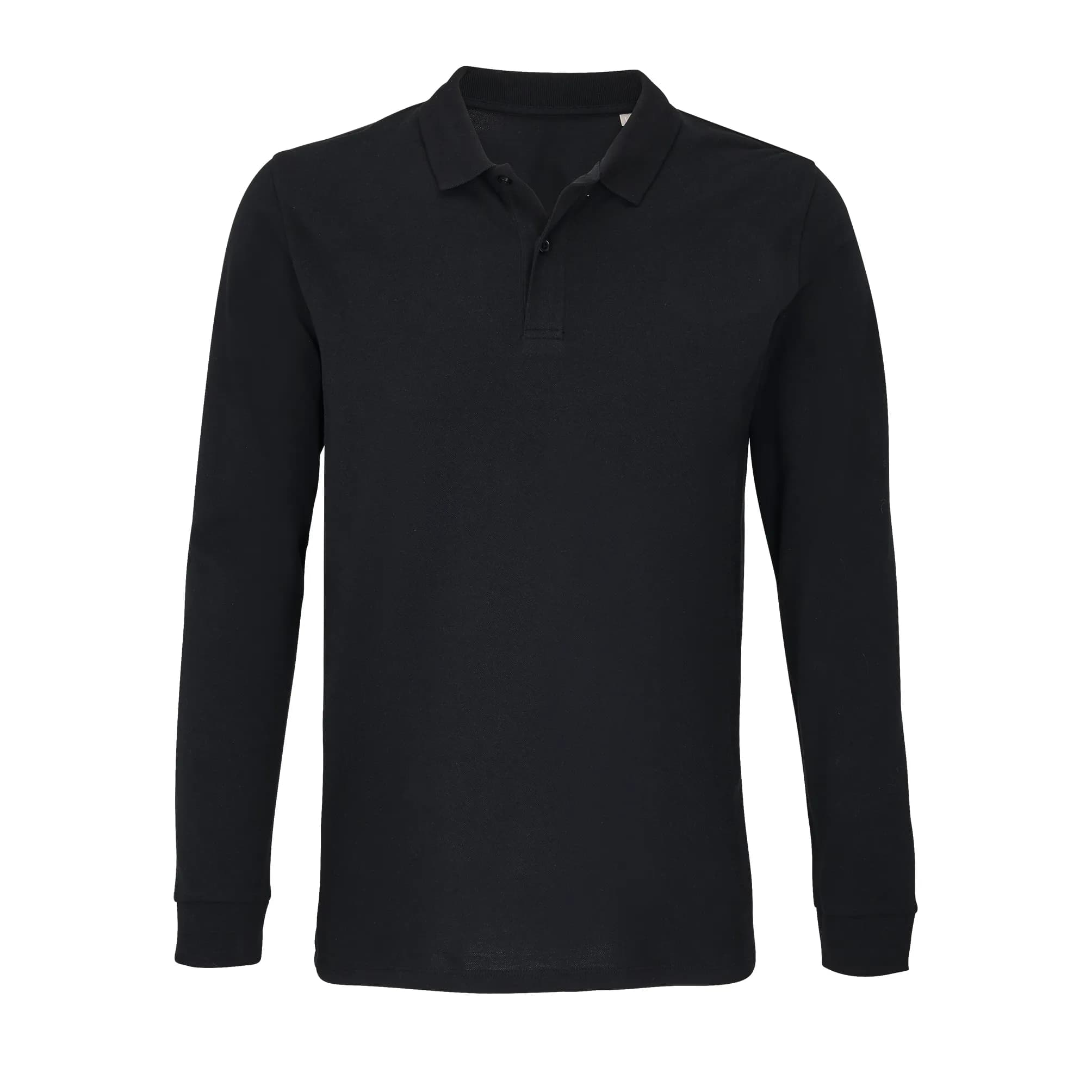 Unisex Long Sleeve Polo Shirt Planet - Black