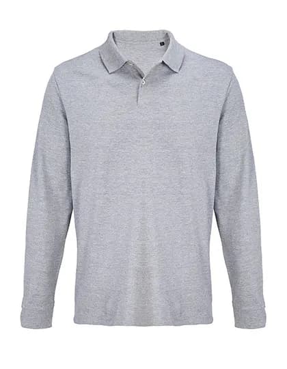 Unisex Pacific Polo Shirt Longsleeve - Grey Melange
