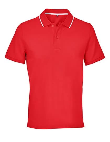 Unisex Polo Shirt Palermo - Bright Red/White