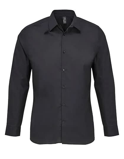 Men´s Poplin Shirt Long Sleeve Bailey - Black
