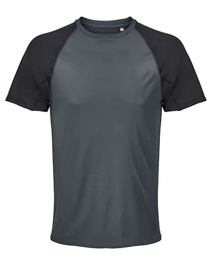 Men´s Raglan Sleeve T-Shirt Vortex - Black/Charcoal Grey (Solid)