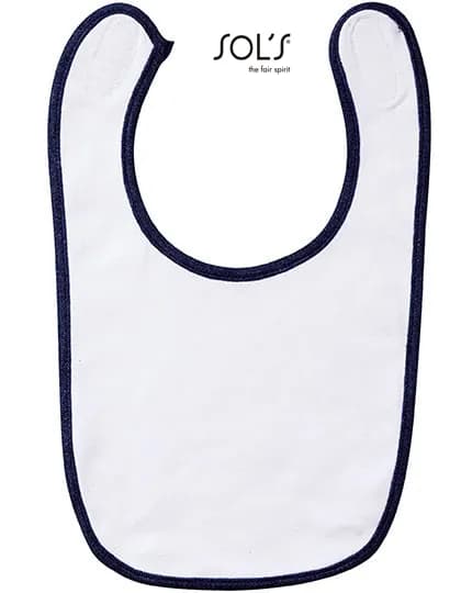 Baby Bib Babib - White/French Navy