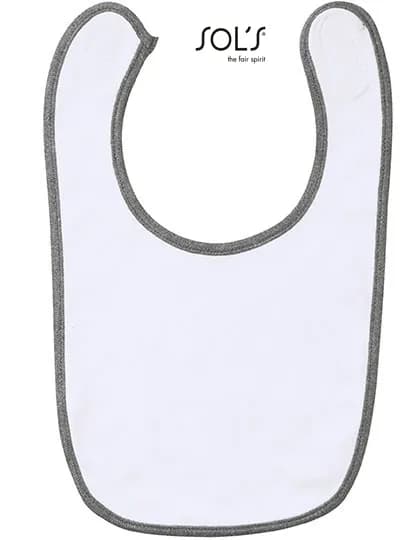 Baby Bib Babib - White/Melange Grey