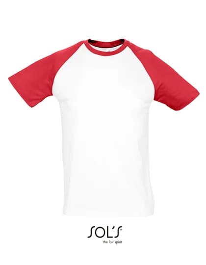 Raglan T-Shirt Funky 150 - White/Red
