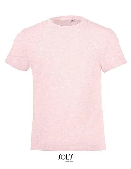 Kids´ Round Collar T-Shirt Regent Fit - Heather Pink