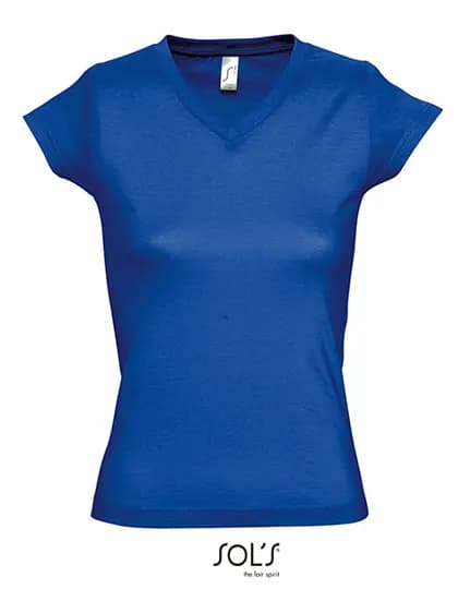 Women´s V-Neck-T-Shirt Moon - Royal Blue 241