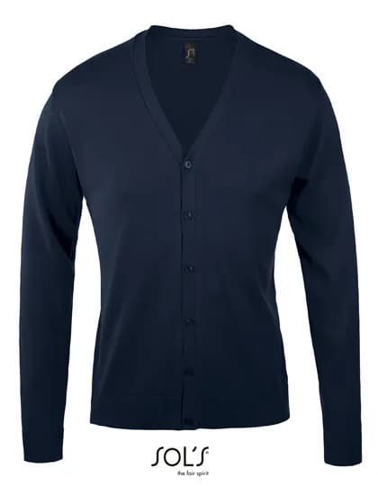 Men´s Golden V-Neck Knitted Cardigan - Navy