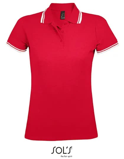 Women´s Polo Shirt Pasadena - Red/White