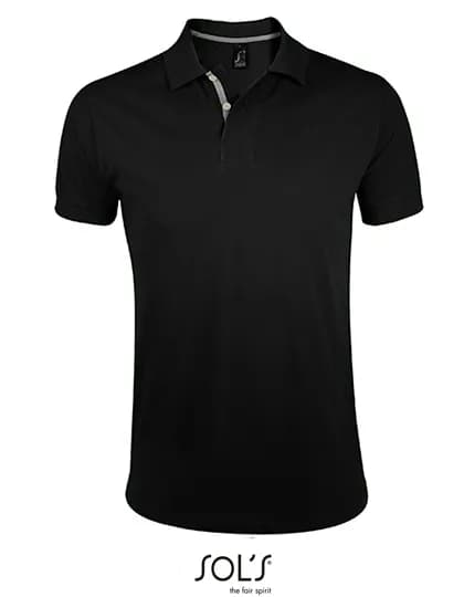 Men´s Polo Shirt Portland - Black/Grey (Solid)