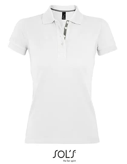 Women´s Polo Shirt Portland - White/Grey (Solid)