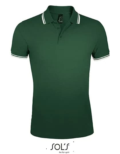 Men´s Polo Shirt Pasadena - Forest Green/White