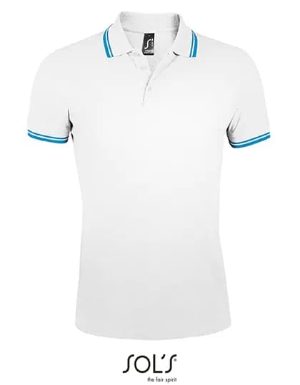 Men´s Polo Shirt Pasadena - White/Aqua