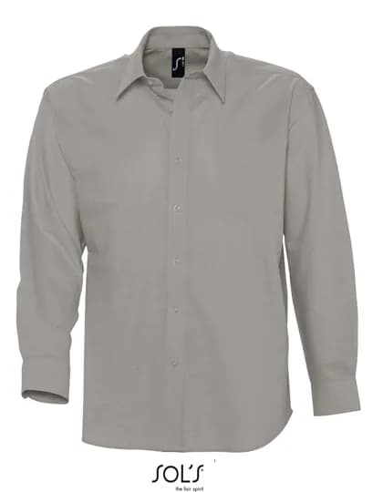 Men´s Oxford-Shirt Boston Long Sleeve - Silver