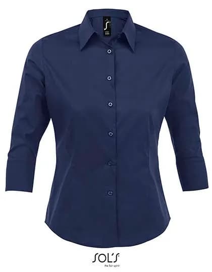 Women´s Stretch-3/4-Sleeve Blouse Effect - Dark Blue