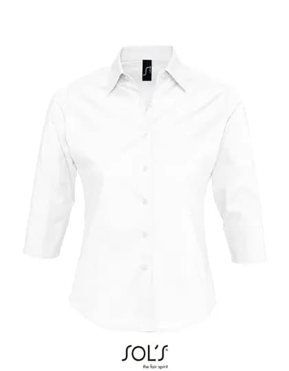 Women´s Stretch-3/4-Sleeve Blouse Effect - White
