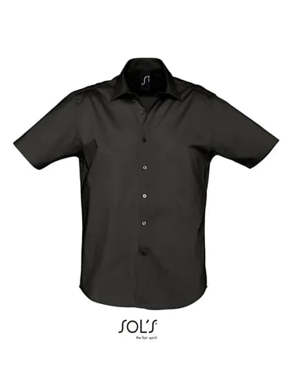 Men´s Stretch-Shirt Broadway Short Sleeve - Black