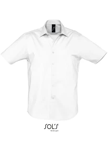Men´s Stretch-Shirt Broadway Short Sleeve - White