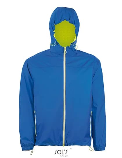 Unisex Lined Windbreaker Skate Jacket - Royal Blue 241/Neon Gold