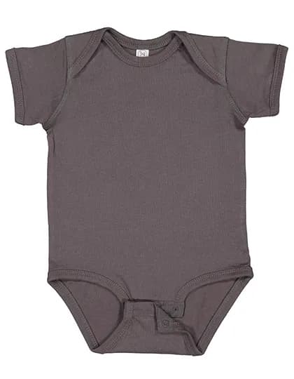 Infant Fine Jersey Short Sleeve Bodysuit - Charcoal