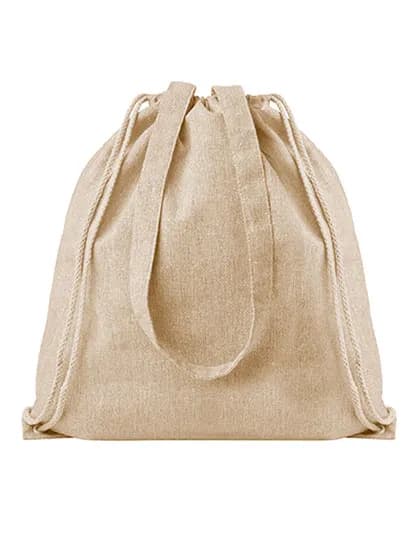 Drawstring Backpack With Handles Atlanta - Heather Beige