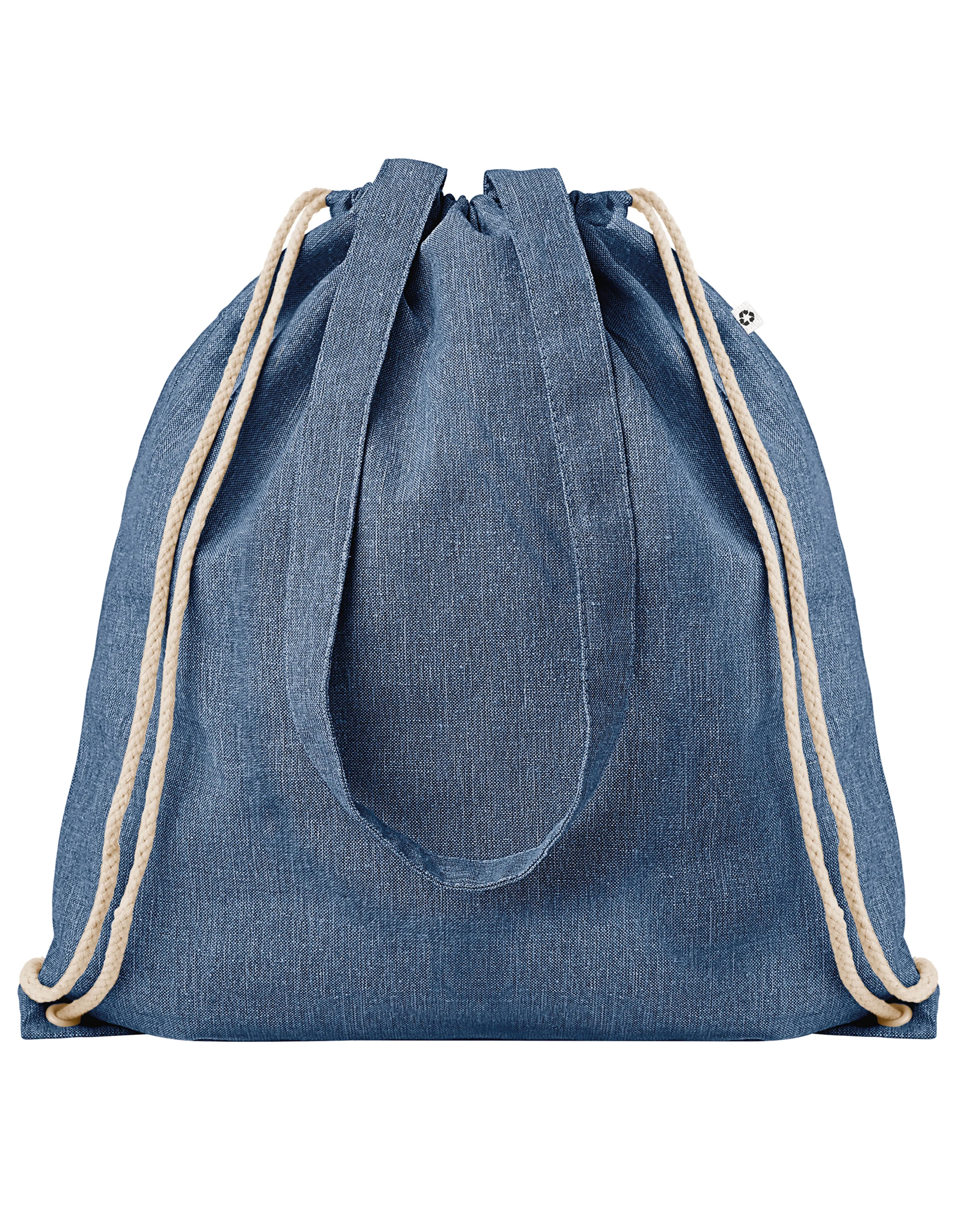 Drawstring Backpack With Handles Atlanta - Heather Blue