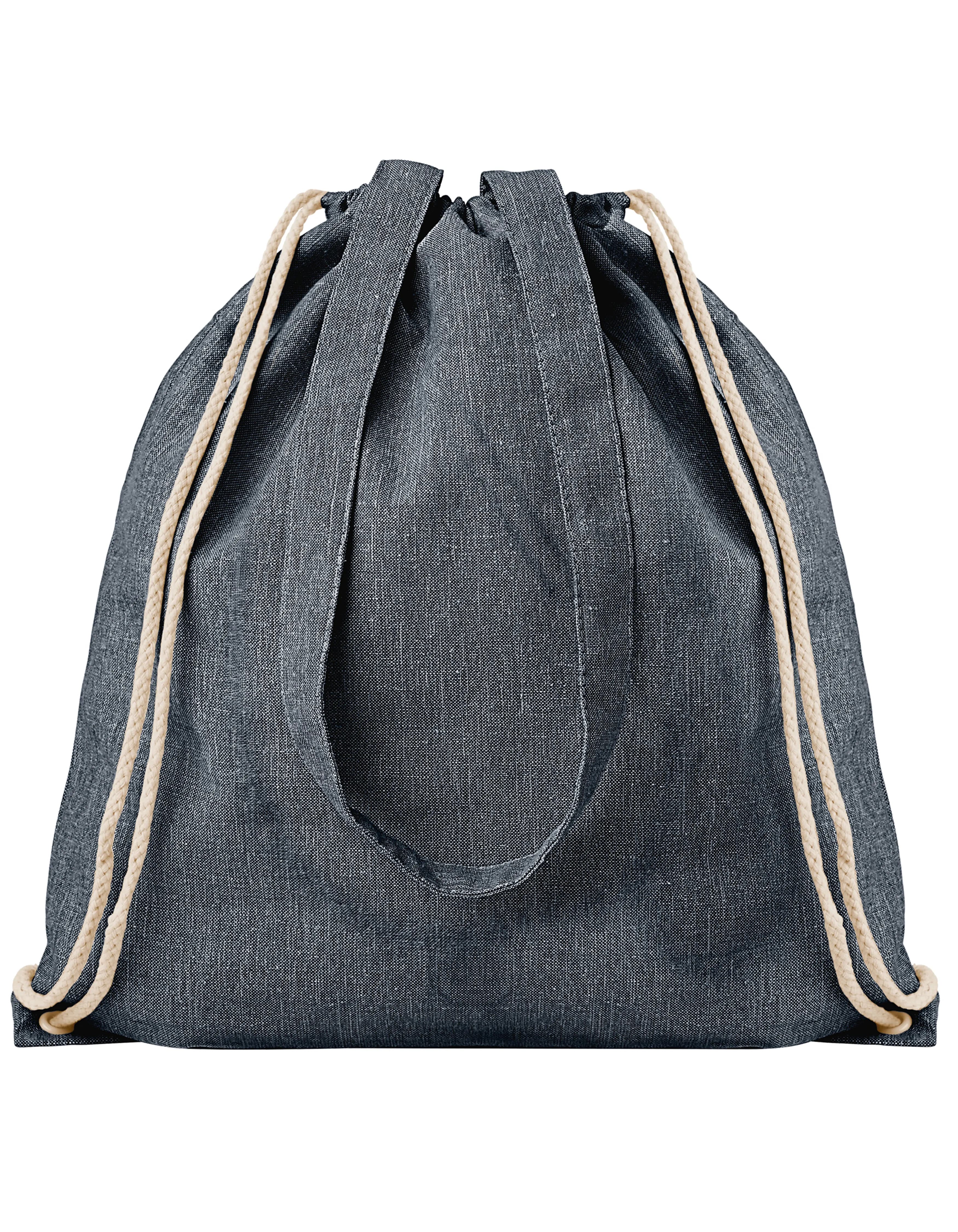 Drawstring Backpack With Handles Atlanta - Heather Denim
