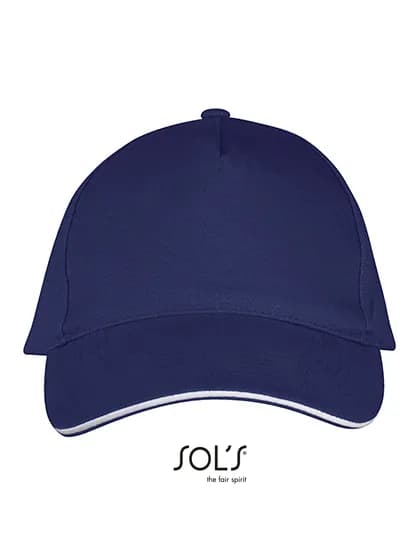 Five Panels Cap Long Beach - French Navy/White