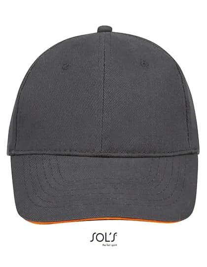 Six Panel Cap Buffalo - Grey (Solid)/Orange