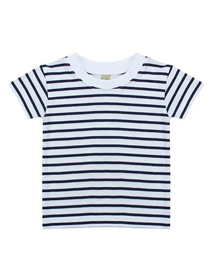 Short Sleeved Stripe T Shirt - White/Oxford Navy