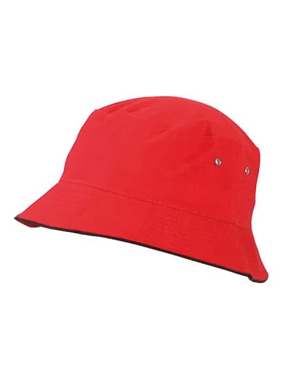 Fisherman Piping Hat - Red/Black