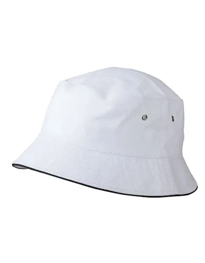 Fisherman Piping Hat - White/Navy