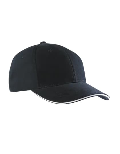 6-Panel Sandwich Cap - Black/Light Grey