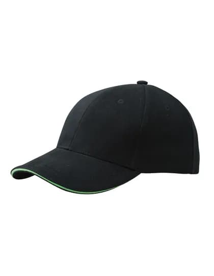6-Panel Sandwich Cap - Black/Lime Green