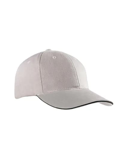 6-Panel Sandwich Cap - Light Grey/Black