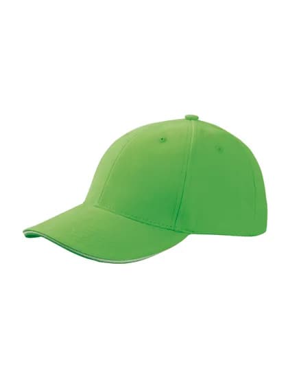 6-Panel Sandwich Cap - Lime Green/White