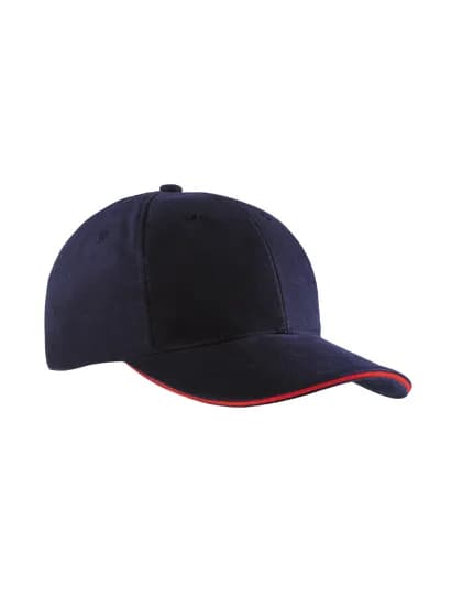 6-Panel Sandwich Cap - Navy/Red