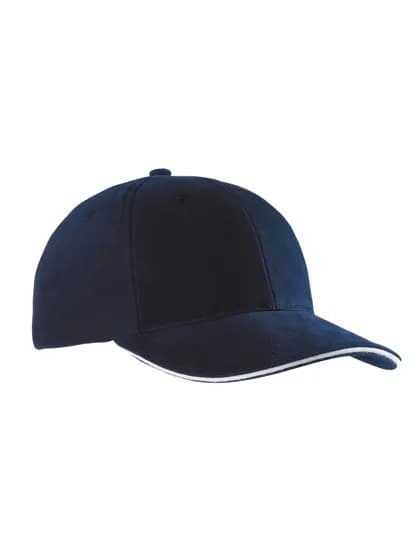 6-Panel Sandwich Cap - Navy/White