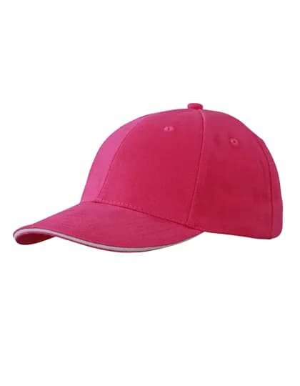6-Panel Sandwich Cap - Pink/White