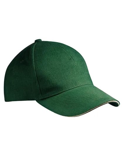 5 Panel Sandwich Cap - Dark Green/Natural