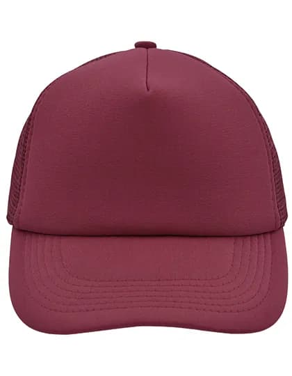 5-Panel Polyester Mesh Cap - Burgundy