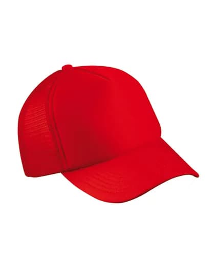 5-Panel Polyester Mesh Cap - Red