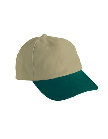 6-Panel Raver Cap - Beige/Dark Green