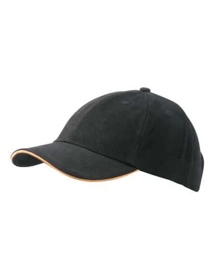 6-Panel Raver Sandwich Cap - Black/Orange