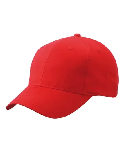 Brushed 6-Panel Cap - Red
