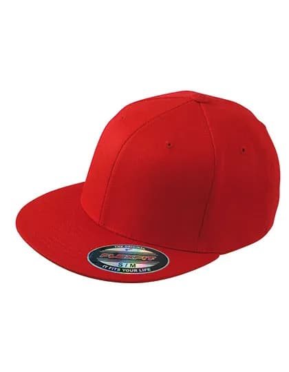 6 Panel Flexfit® Flat Peak Cap - Red