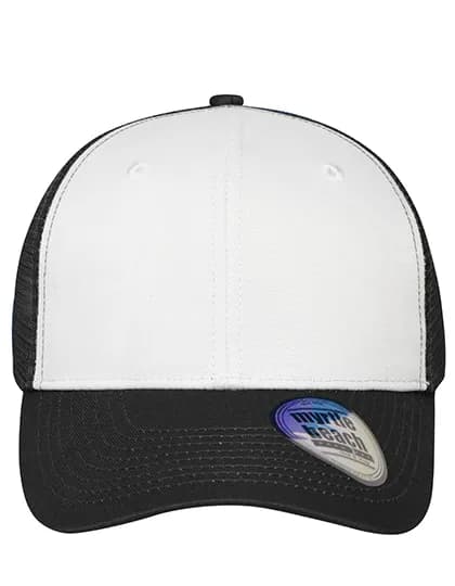 6 Panel Mesh Cap - White/Black