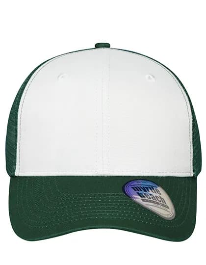 6 Panel Mesh Cap - White/Dark Green