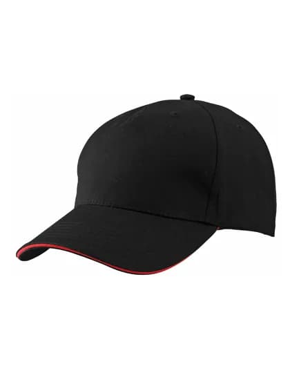 5 Panel Sandwich Cap - Black/Red