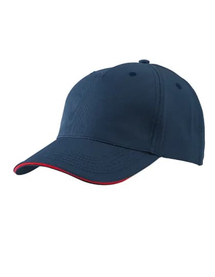 5 Panel Sandwich Cap - Navy/Red
