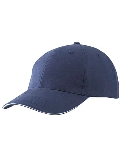 Light Brushed Sandwich Cap - Navy/White